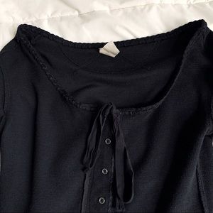 Long sleeve black free people shirt